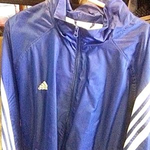Adidas windbreaker 3xl net blue with adidas stripes sleeves and back